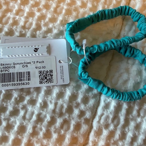 Lululemon Accessories - Lululemon Skinny Scrunchies 2 Pack Bright Tropic Teal  Hair Ties NWT